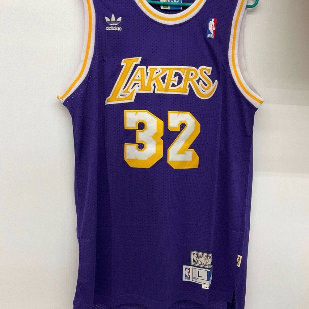 Adidas Los Angeles Lakers #32 Hardwood Classics Jersey Men’s L +2 Length
